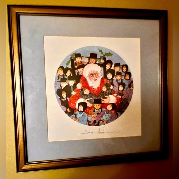 P Buckley Moss, Artist Other - P Buckley Moss Print “Santa’s Friends” signed and numbered. Created in 1993.